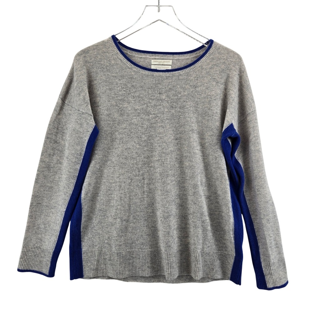 Christian Siriano New‎ York Womens Cashmere Sweater Gray Blue Colorblock Medium